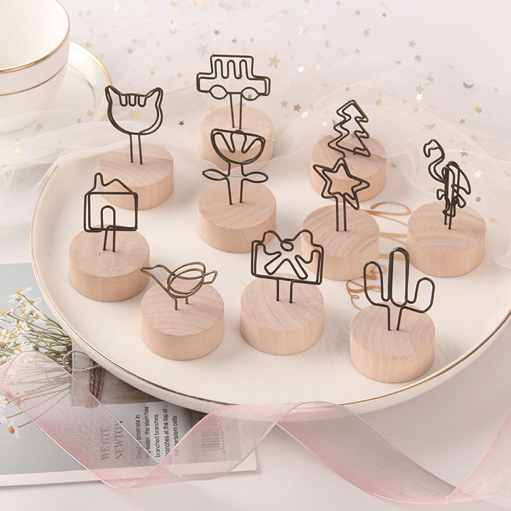 Desk Notes Folder Flamingo Heart Shape Clips Wedding Favors Place Card Holder Table Photo Memo Number Name Clips Message Clips