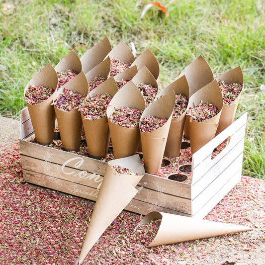 Wedding Confetti Cone Stand Wedding Paper Tube Kraft Paper Wedding Decoration