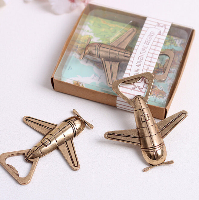 Antique Air Plane Airplane Shape Wine Beer Bottle Opener Metal Openers For Wedding Party Gift Favors