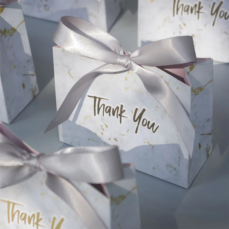 Thank You Gift Marble Gift Bag Box for Party Baby Shower Box Birthday Candy Box Wedding Gifts for Guests Wedding Favors